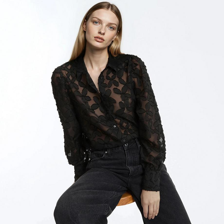 La Redoute Collections Chemisier Manches Longues Burnout  