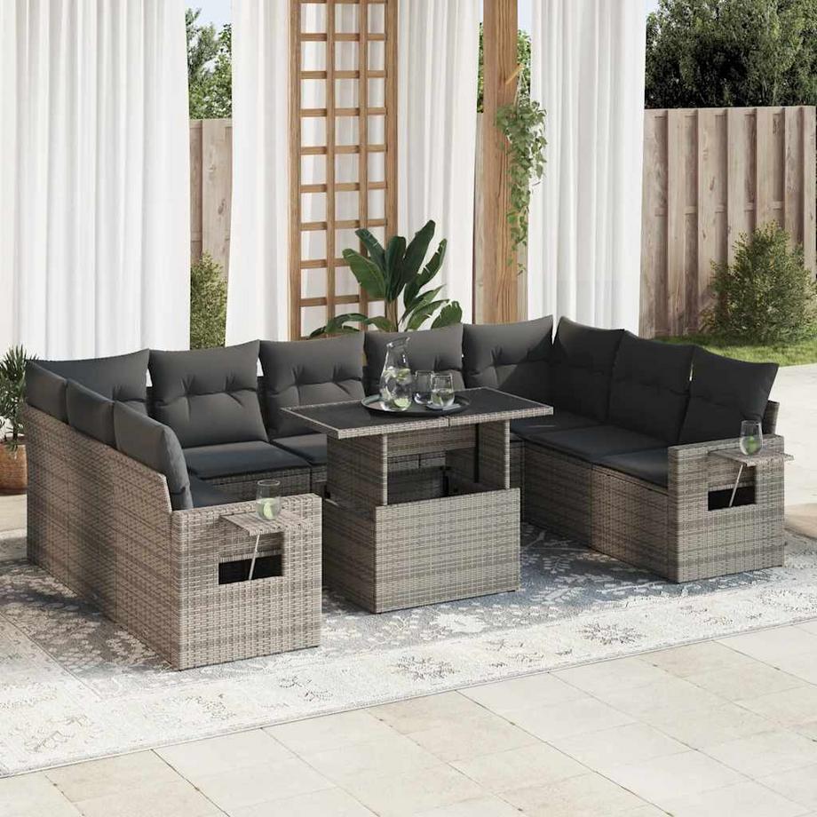 VidaXL Ensemble de canapés de jardin rotin synthétique  