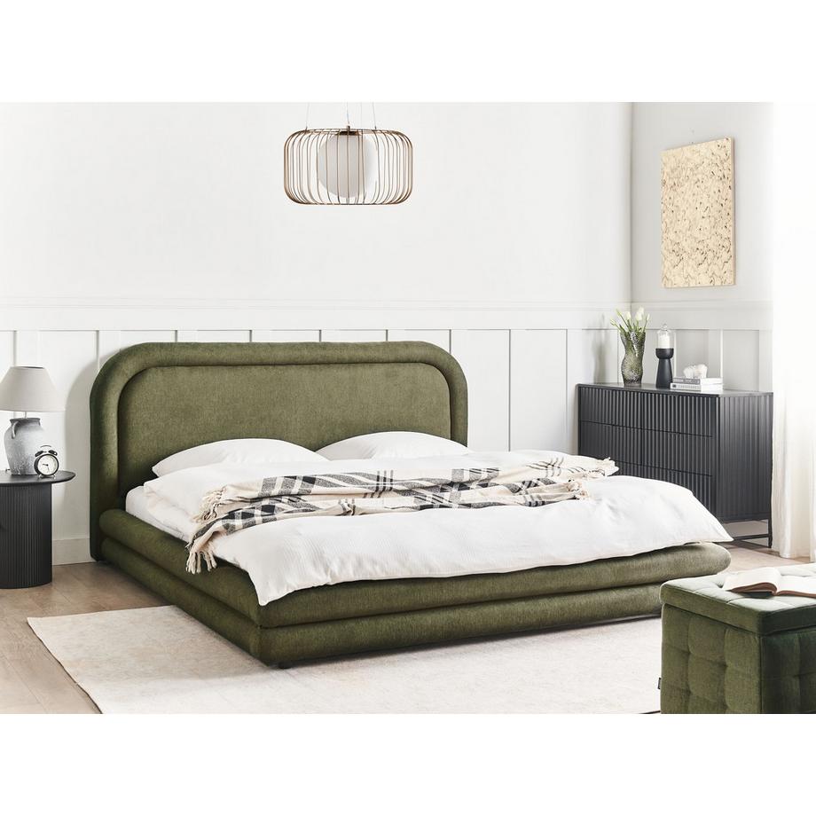 Beliani Wasserbett aus Kunstleinen  LAVARDENS  