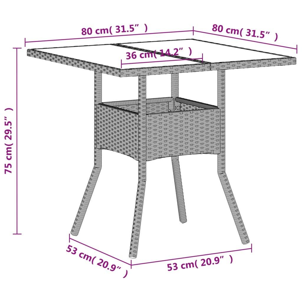 VidaXL tavolo da giardino Polirattan  