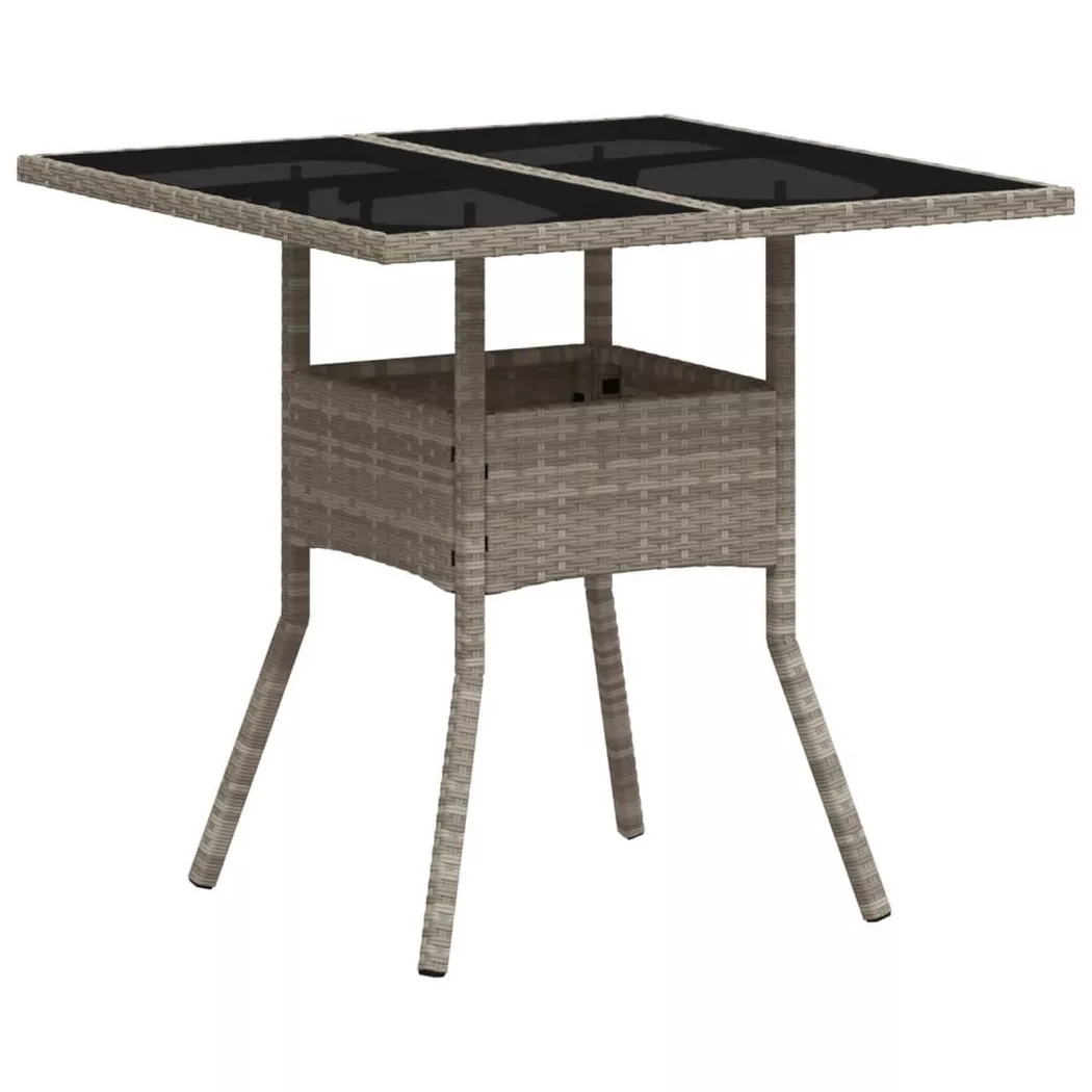 VidaXL - Table de jardin rotin synthétique, One Size, Gris
