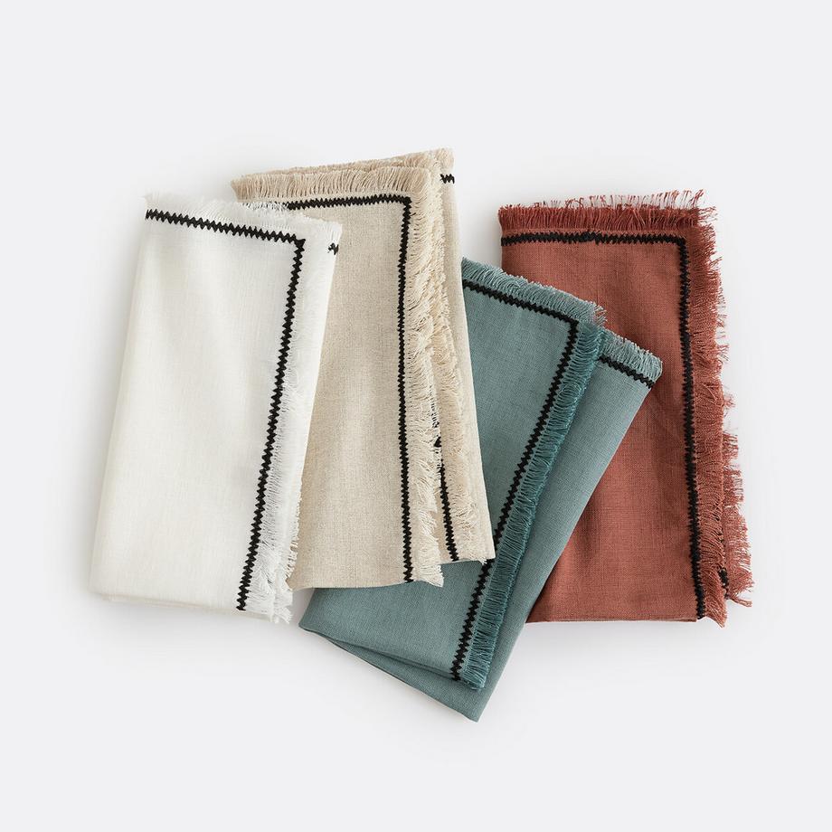 La Redoute Intérieurs Lot de 4 serviettes de table lin/coton  