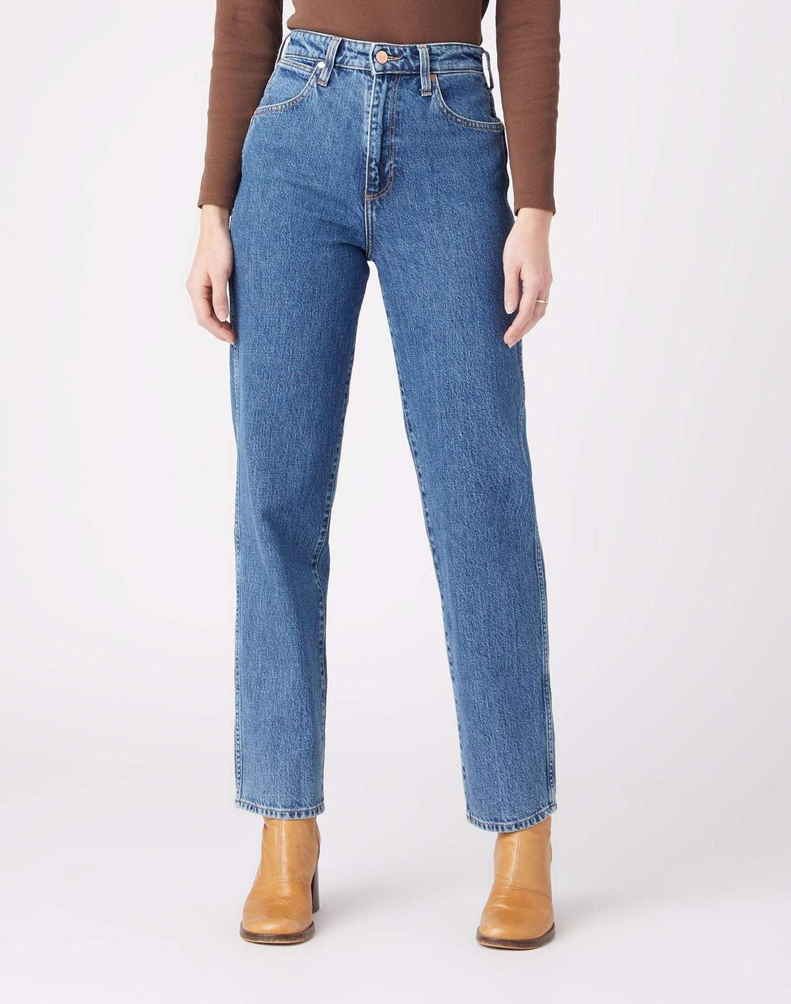 Image of Jeans Straight Leg Mom Damen Blau Denim W28