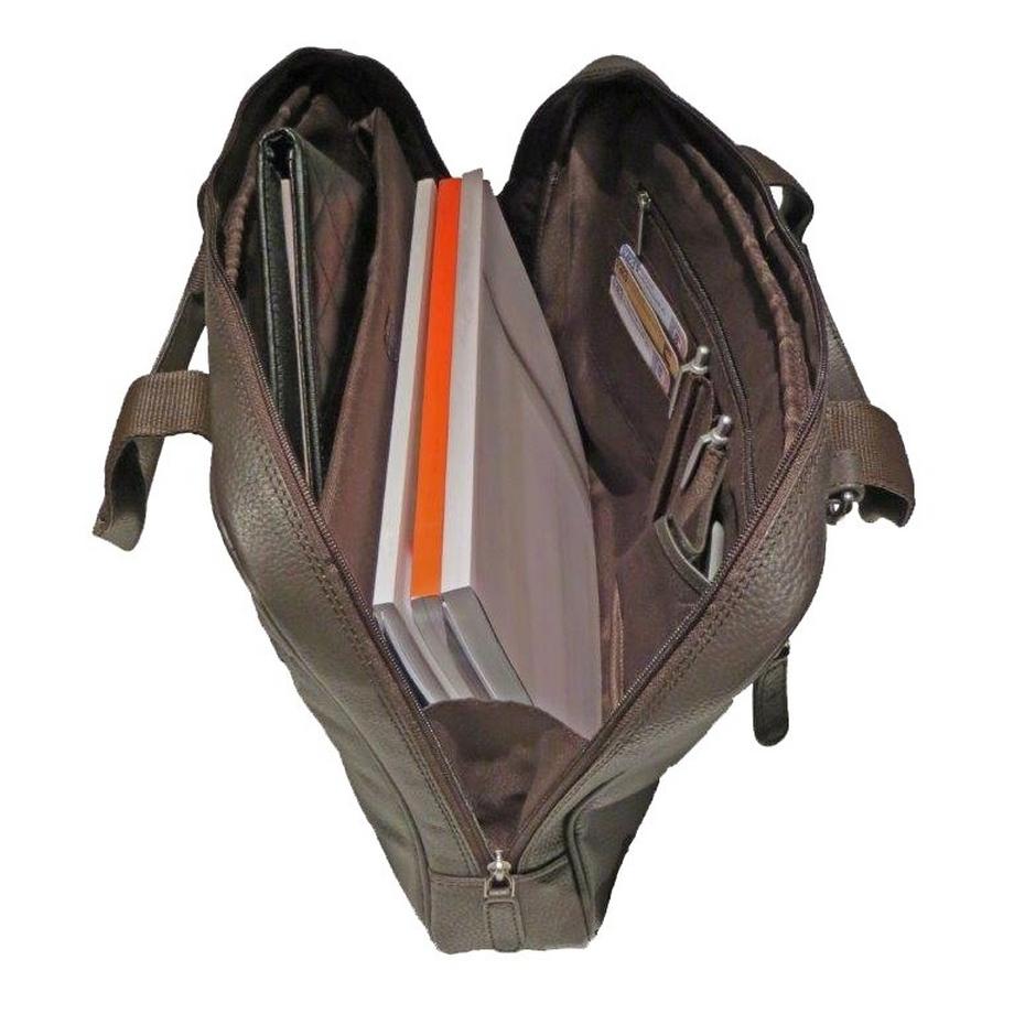 Dermata Lederwaren Borsa per laptop in morbida pelle bovina Nappa 40 cm  