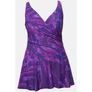 Ulla Popken  Badekleid, Blätter, Softcups, Raffung 