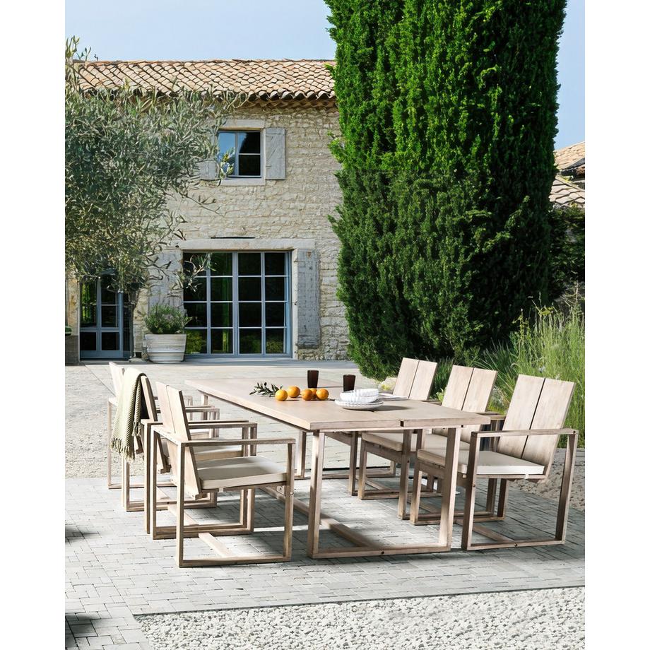 Beliani Set di 6 sedie da giardino con cuscini en Legno d'acacia Rustico AZZANELLO  