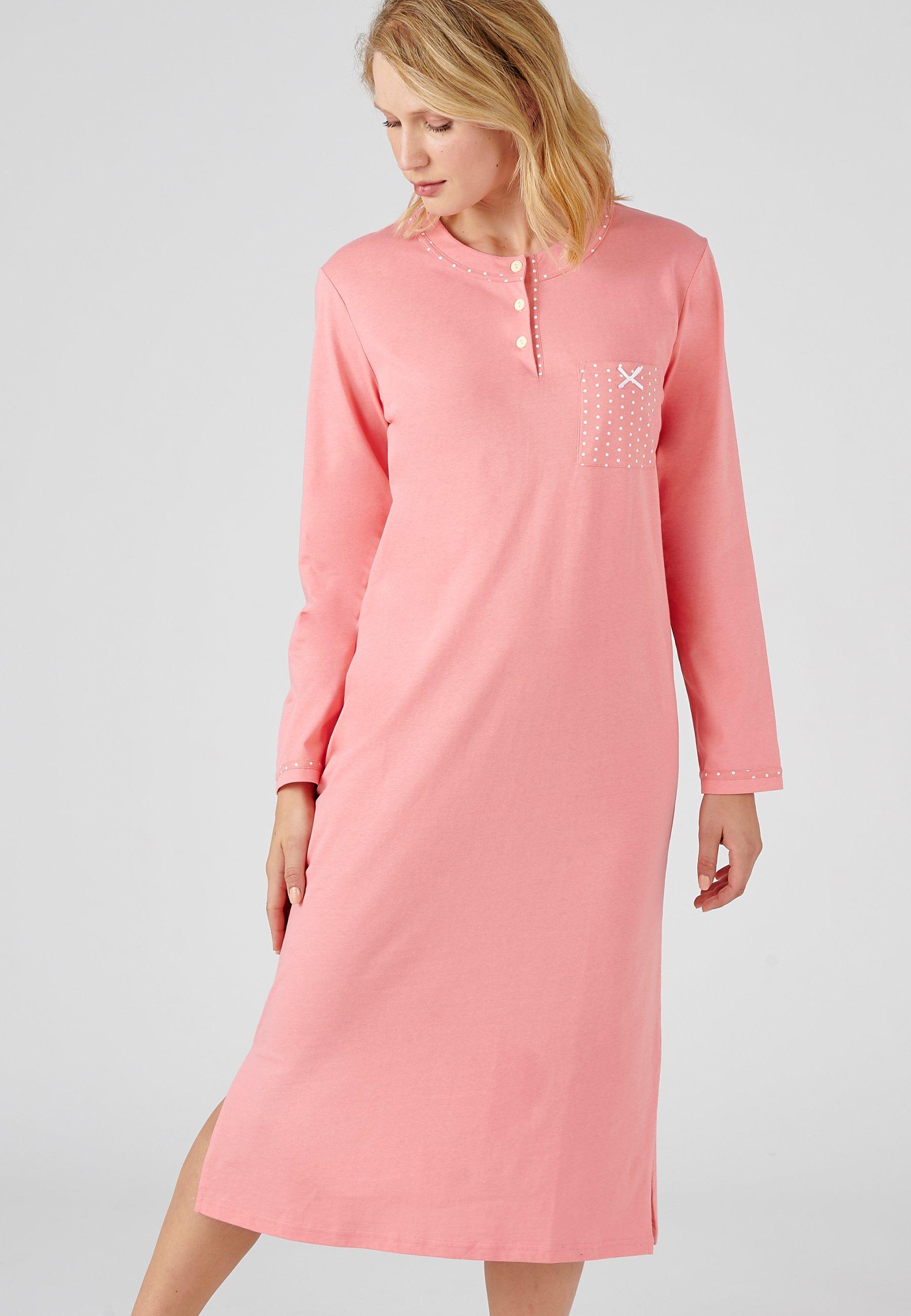 Image of Nachthemd Aus Reinem Gekämmtem Baumwolljersey, Länge Ca. 120 Cm. Damen Rosa 46/48