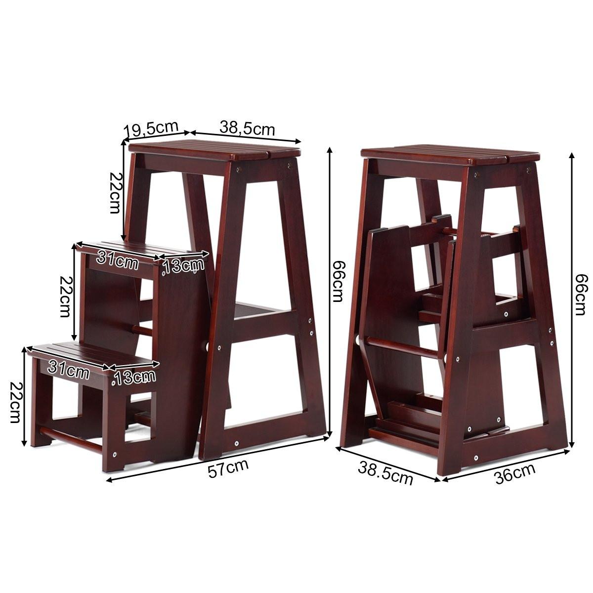 B2X Échelle de chaise échelle de chaise tabouret échelle escabeau escabeau escabeau pliant 3 marches  