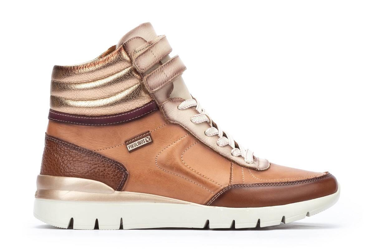 Image of Cantabria - Leder Stiefelette Damen Weiss Bedruckt 35