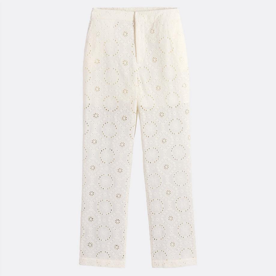 La Redoute Collections Pantalon droit broderie anglaise  