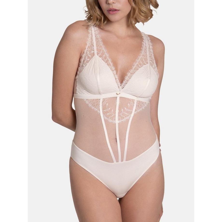 Brasilianischer Bügel-Body Rose Hochzeit elfenbein