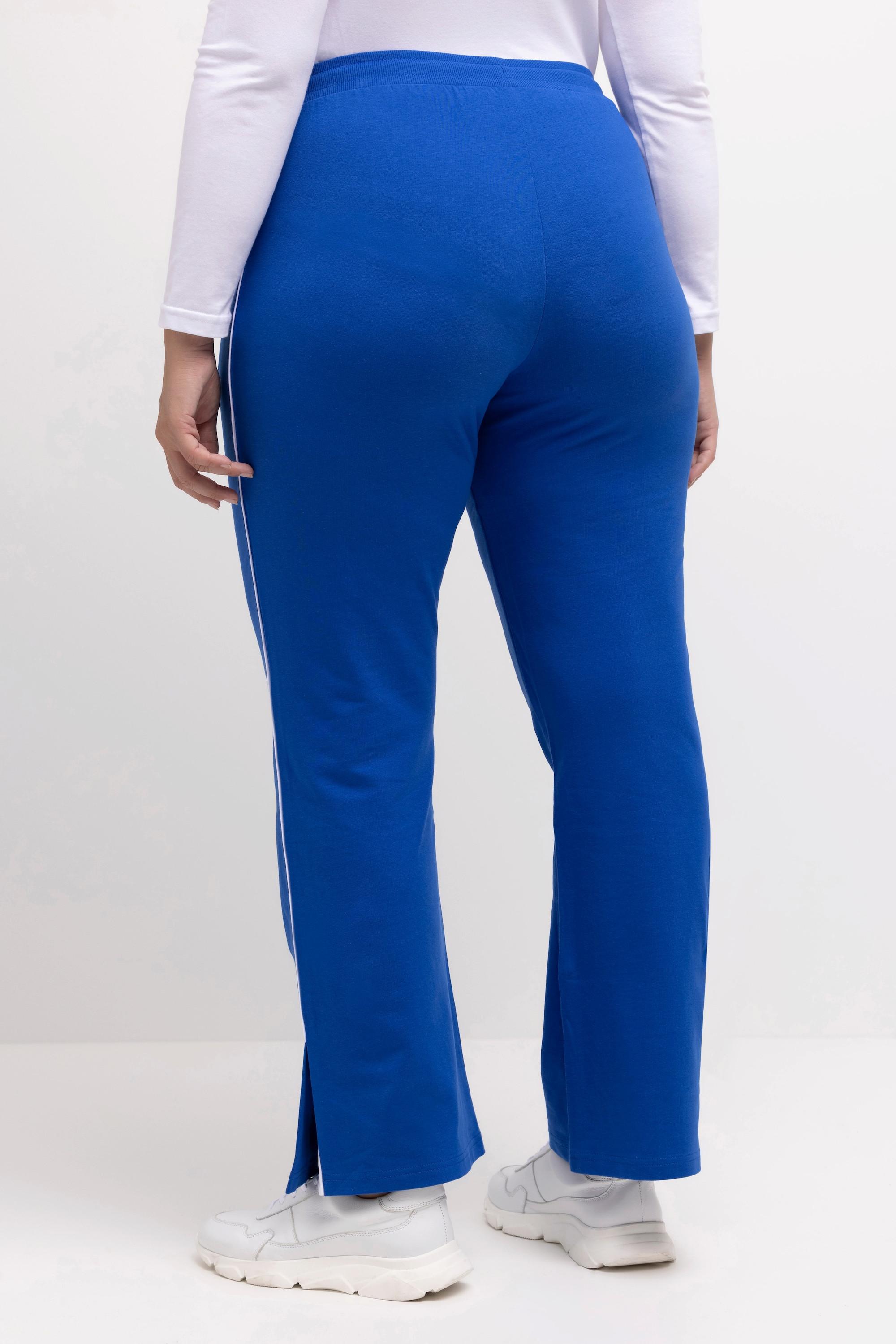 Ulla Popken  Pantaloni sportivi con spacchetto, pistagna, cintura elastica e cordino 