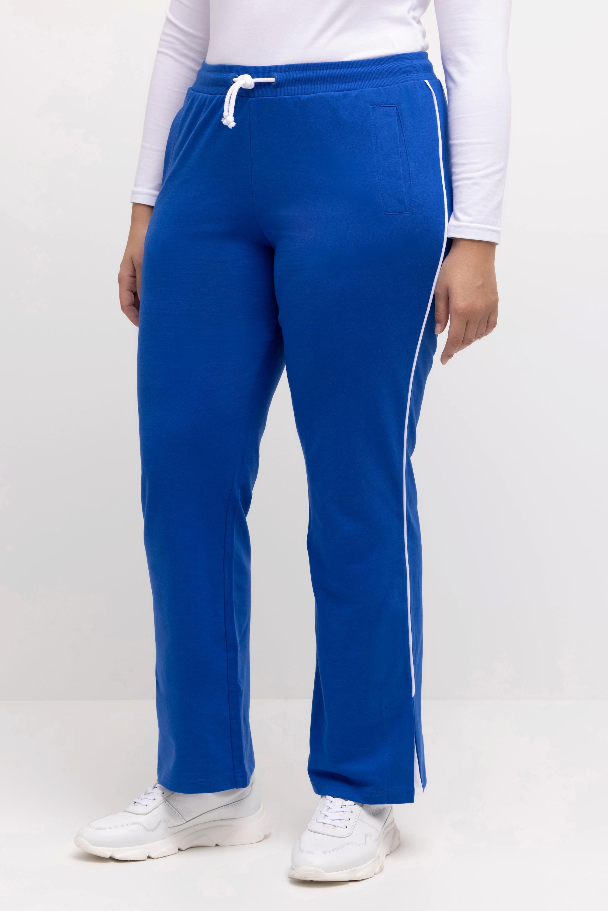 Ulla Popken  Pantaloni sportivi con spacchetto, pistagna, cintura elastica e cordino 