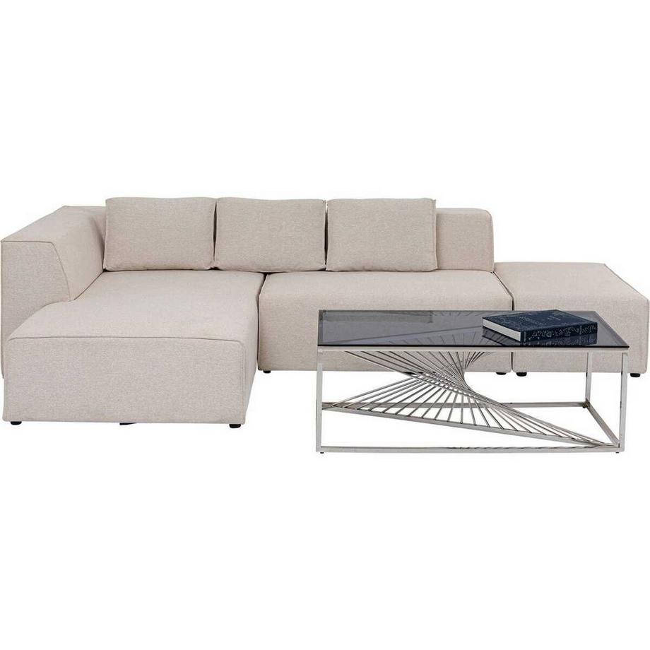 KARE Design Ecksofa Infinity Ottomane Creme Links  
