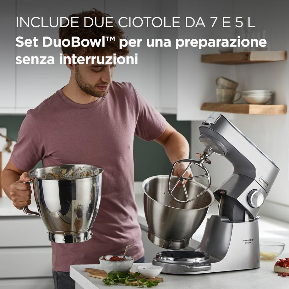 Kenwood Kenwood Titanium Chef Baker XL robot de cuisine 1200 W 7 L Acier inoxydable  