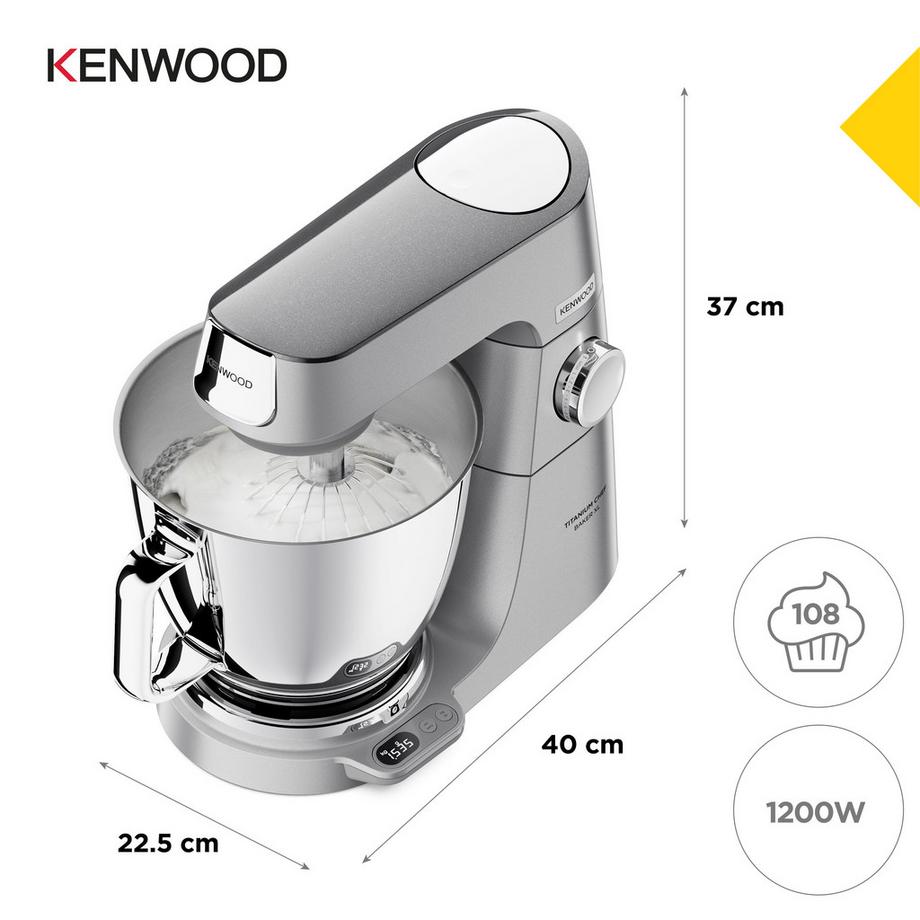 Kenwood Kenwood Titanium Chef Baker XL robot de cuisine 1200 W 7 L Acier inoxydable  