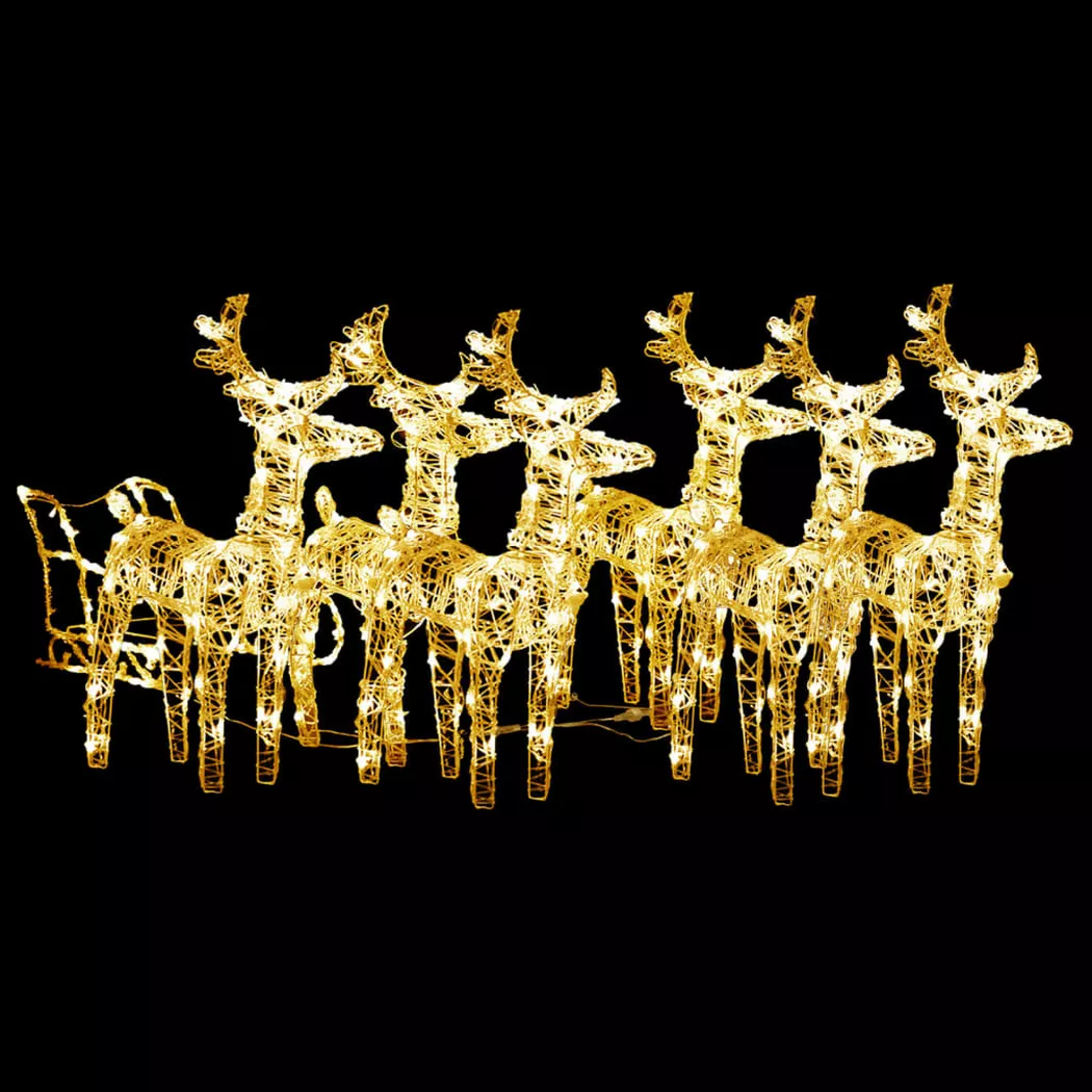 vidaXL Kerstversiering rendieren en slee 320 LED's acryl3100423