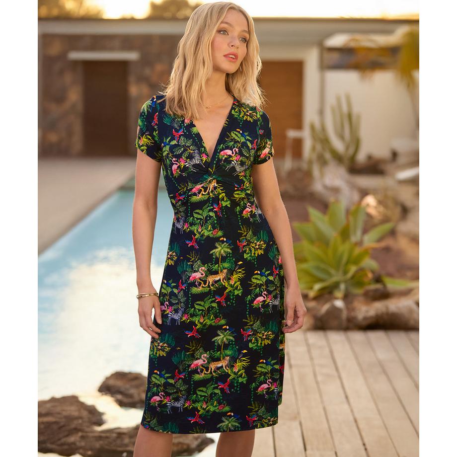 Joe Browns Robe Jersey Manches Courtes Imprimé Animal  