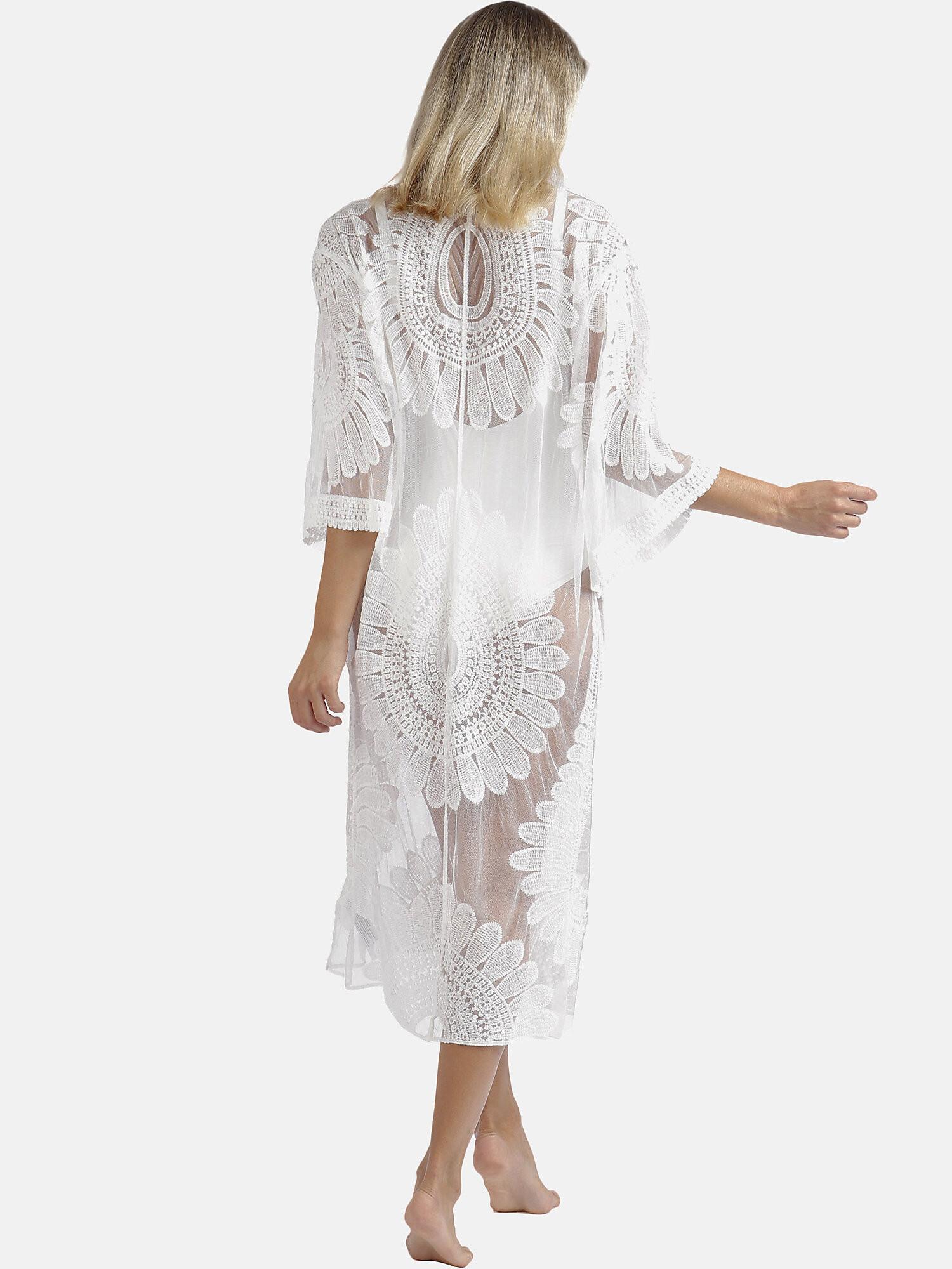 Admas  Halblanger Strandkaftan Flower 