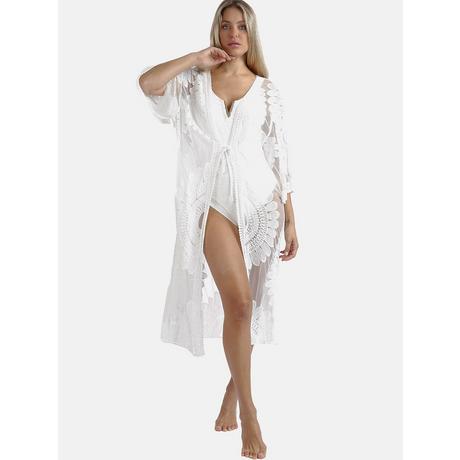 Admas  Caftan de plage mi-long Flower 