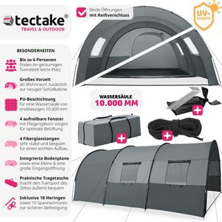 Tectake  Tunnelzelt Roskilde für 6 Personen 