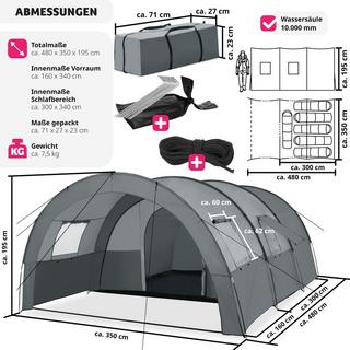 Tectake  Tenda a tunnel Roskilde per 6 persone 