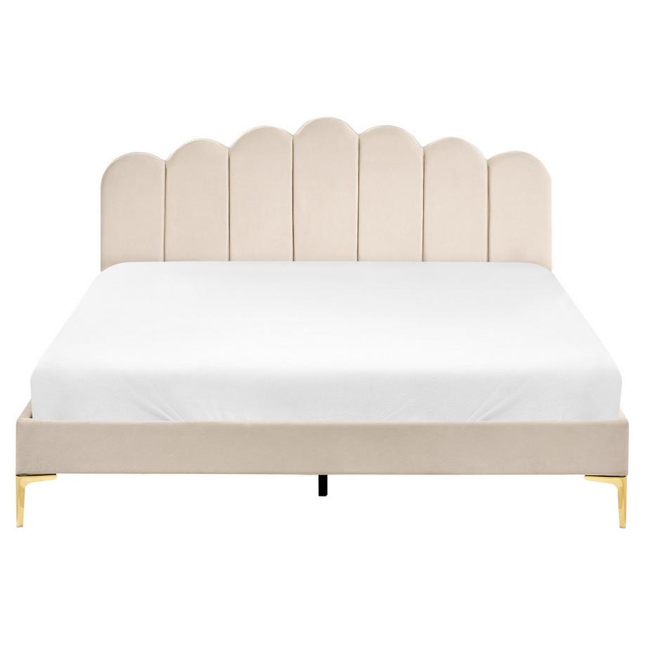 Beliani Bett mit Lattenrost aus Samtstoff  SAUVIAN  