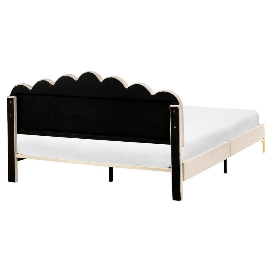 Beliani Bett mit Lattenrost aus Samtstoff  SAUVIAN  