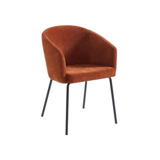 PASCAL MORABITO Stuhl 6er-Set mit Armlehnen - Stoff & Metall - Terracotta - MORONI von Pascal MORABITO  