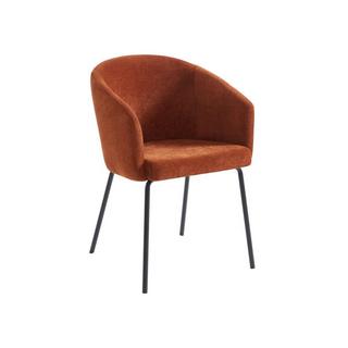 PASCAL MORABITO Stuhl 6er-Set mit Armlehnen - Stoff & Metall - Terracotta - MORONI von Pascal MORABITO  