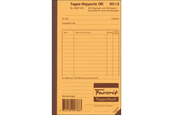 Favorit FAVORIT Tages-Rapport D 11,3x19cm 29970K weiss/weiss 50x2 Blatt  