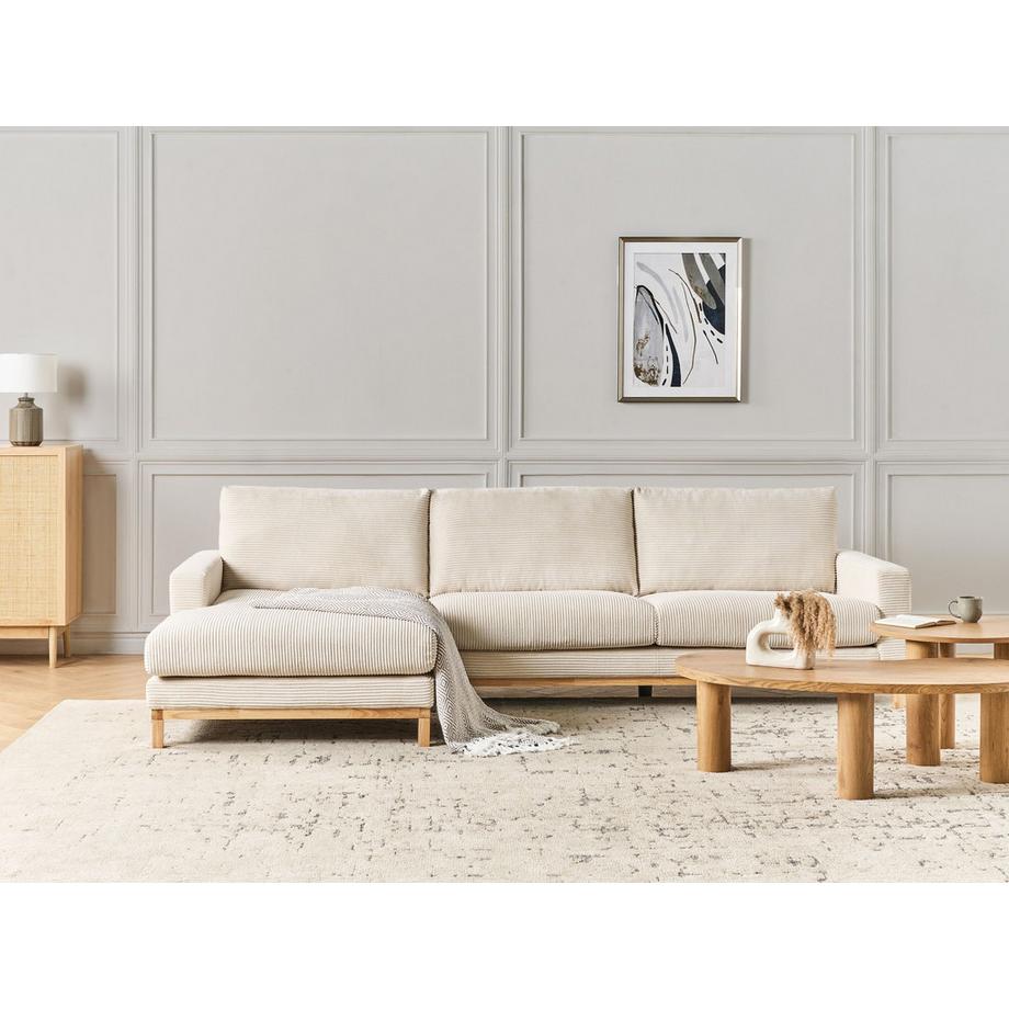 Beliani Rechtsseitiges Ecksofa aus Cord  SIGGARD II  