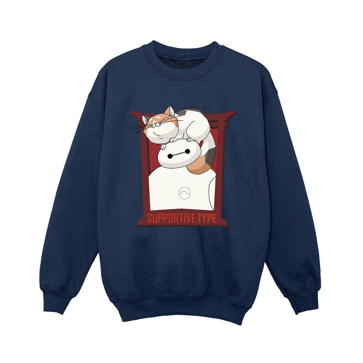 Image of Big Hero 6 Baymax Frame Support Sweatshirt Unisex Marine 116