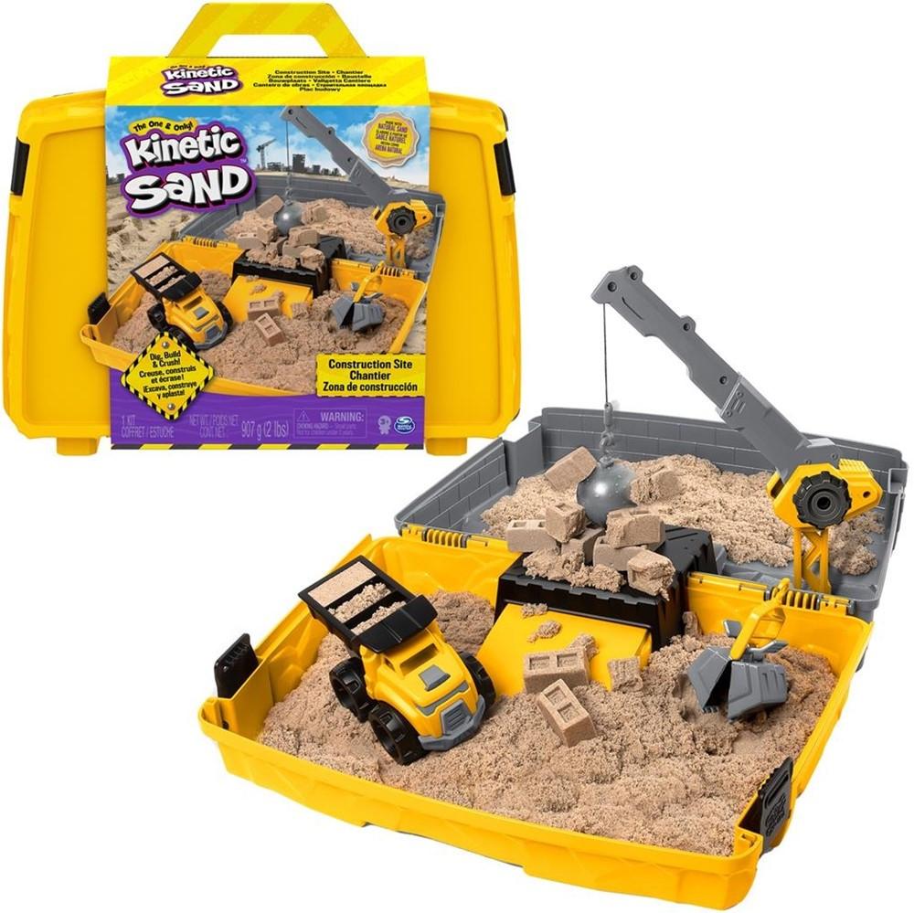 Spin Master  Kinetic Sand Valigetta Cantiere con veicolo e 907 g di sabbia, dai 3 anni - 6055877 