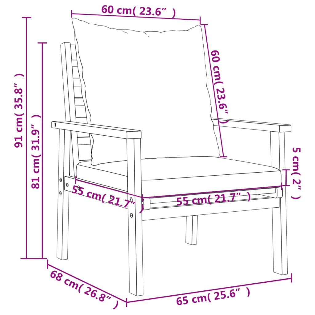 VidaXL set di mobili da giardino Legno di acacia  