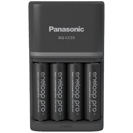 Panasonic  Steckerladegerät BQ-CC55 inkl. 4 eneloop pro Akkus 