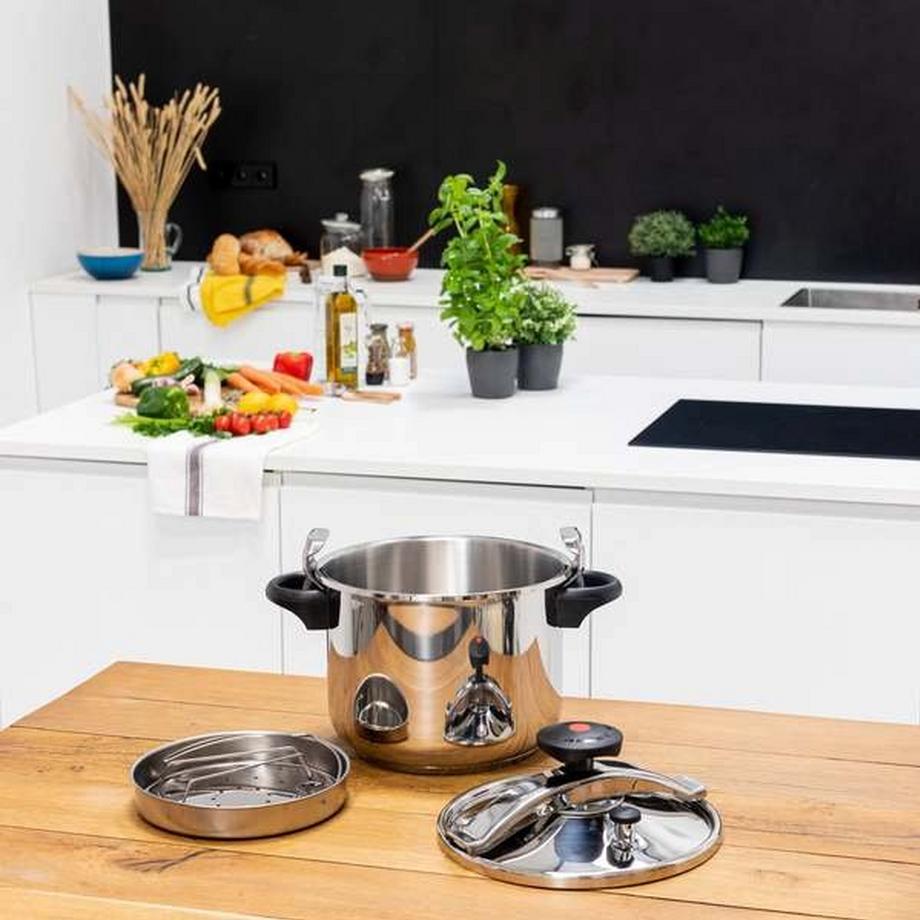 Kitchen Move  Autocuiseur à étrier Ø20cm 4.5L CLASSIQUE en acier Inox avec panier cuisson 