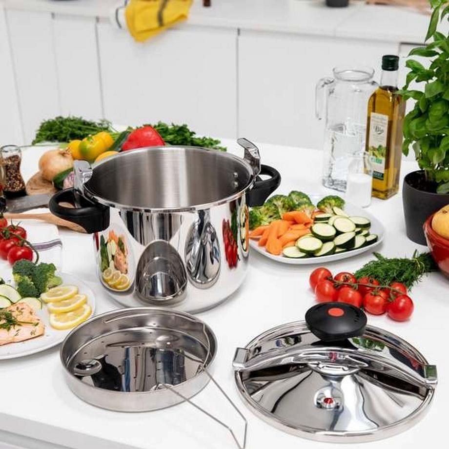 Kitchen Move  Autocuiseur à étrier Ø20cm 4.5L CLASSIQUE en acier Inox avec panier cuisson 
