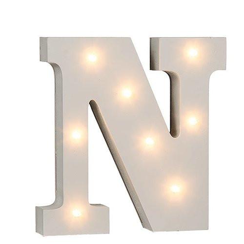 Ootb Lettres en bois lumineuses LED "N"  