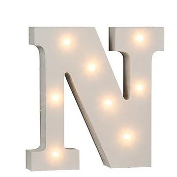 Beleuchteter LED Holzbuchstaben "N"