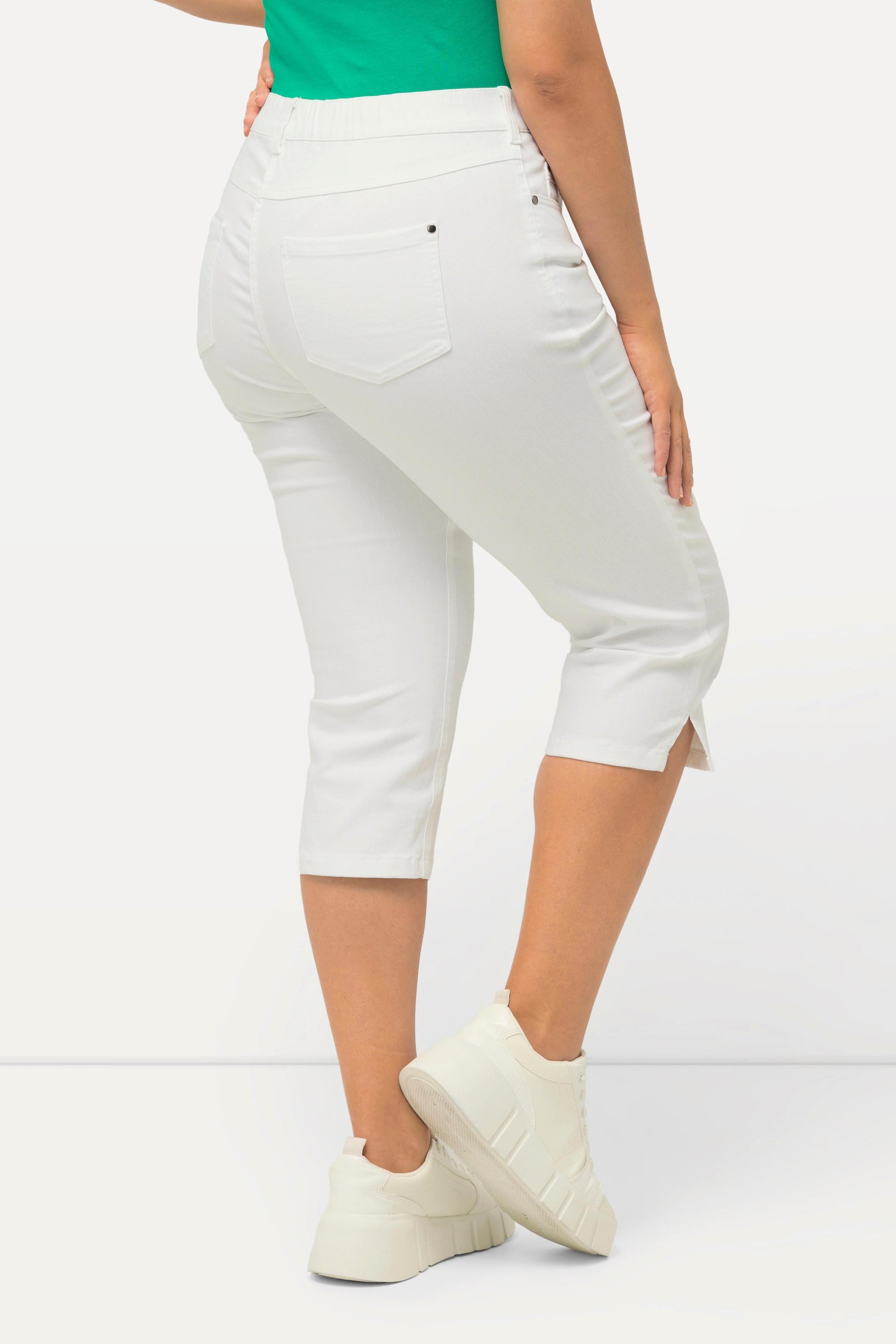 Ulla Popken  Capri Jeans Sarah, schmale 5-Pocket-Form, Saumschlitz 