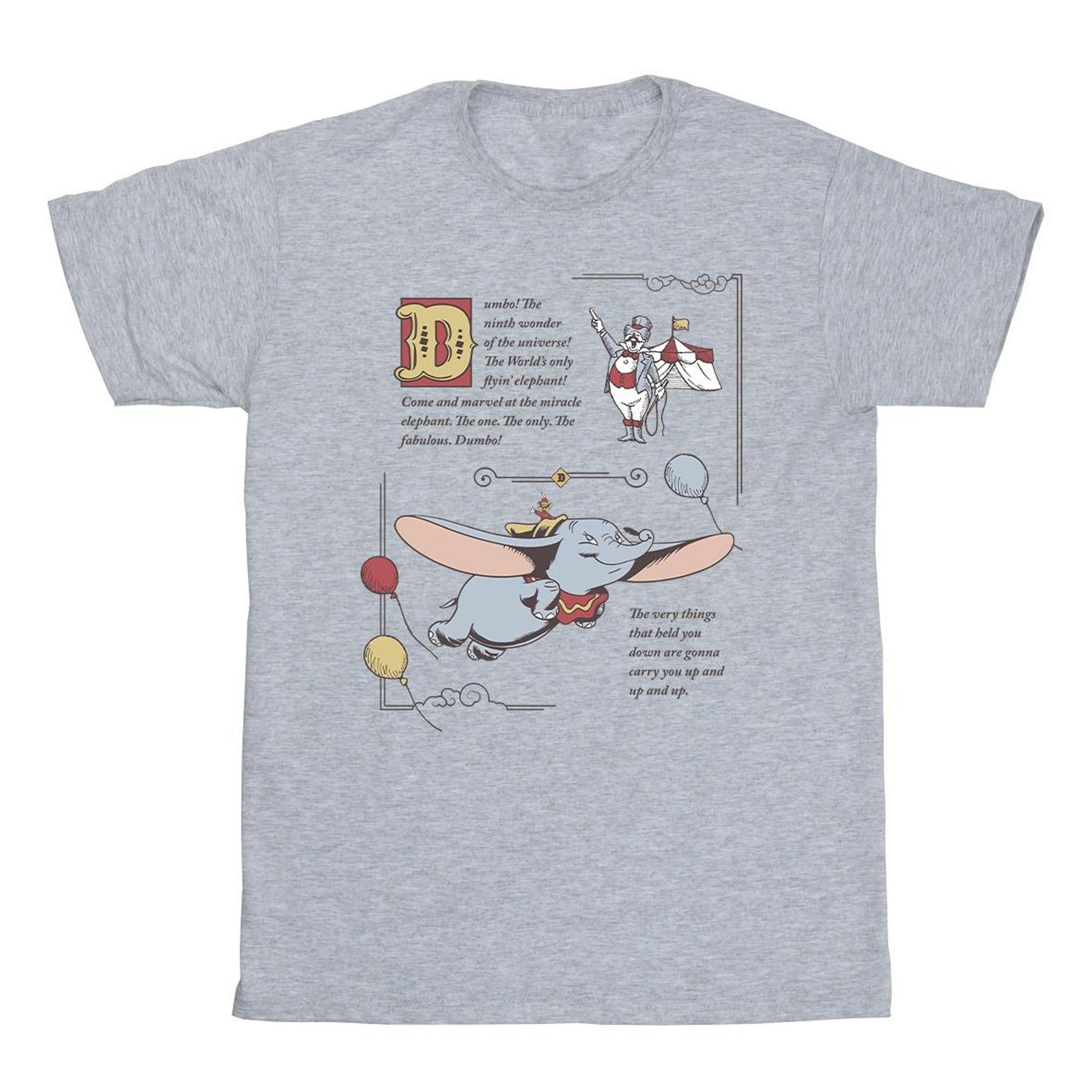 Image of Dumbo Story Book Page Tshirt Unisex Grau 116