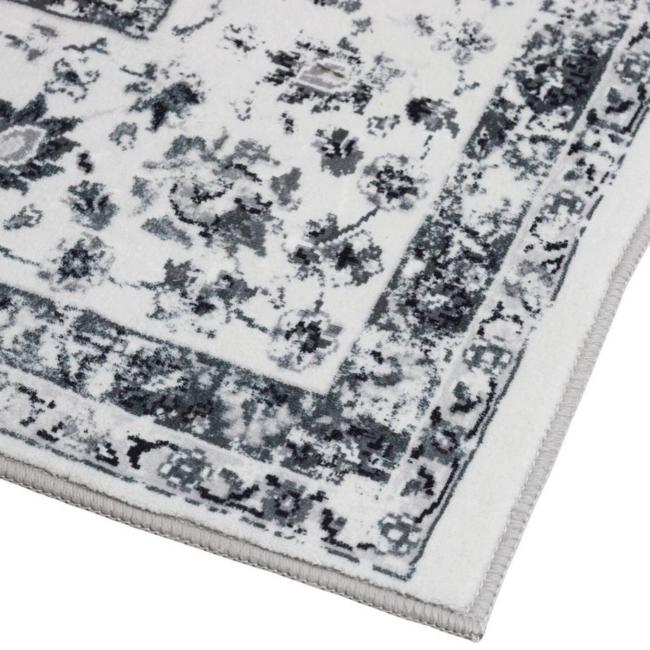 Tectake Tapis design vintage à poils courts ALIYA en laine synthétique et feutre  