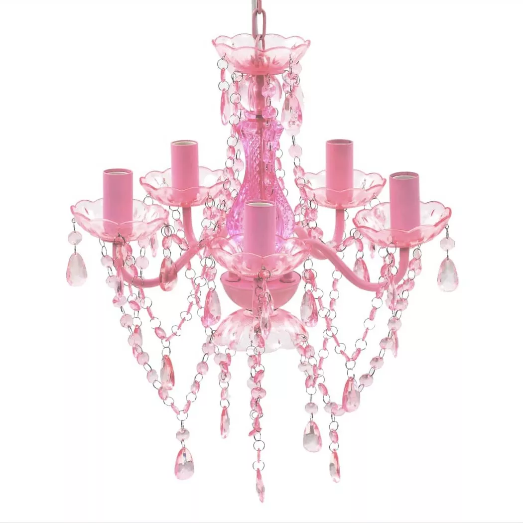 VidaXL – Künstliche kristallglas-deckenleuchte glas, One Size, Pink