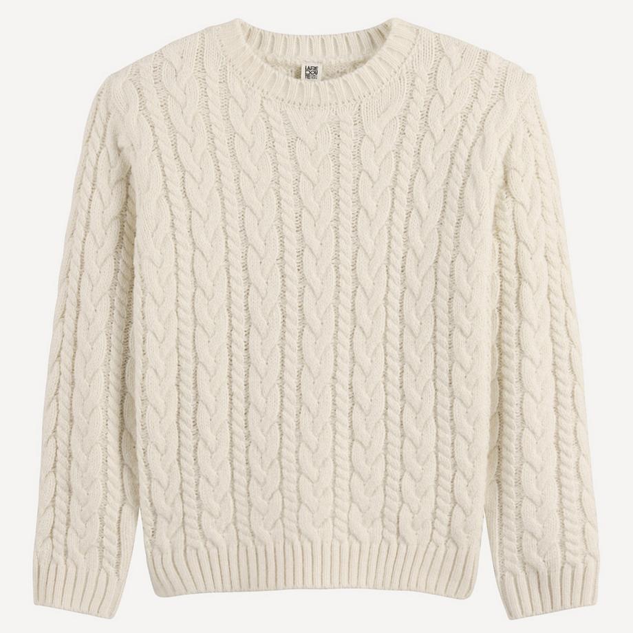 La Redoute Collections  Pull col rond en grosse maille torsadée 