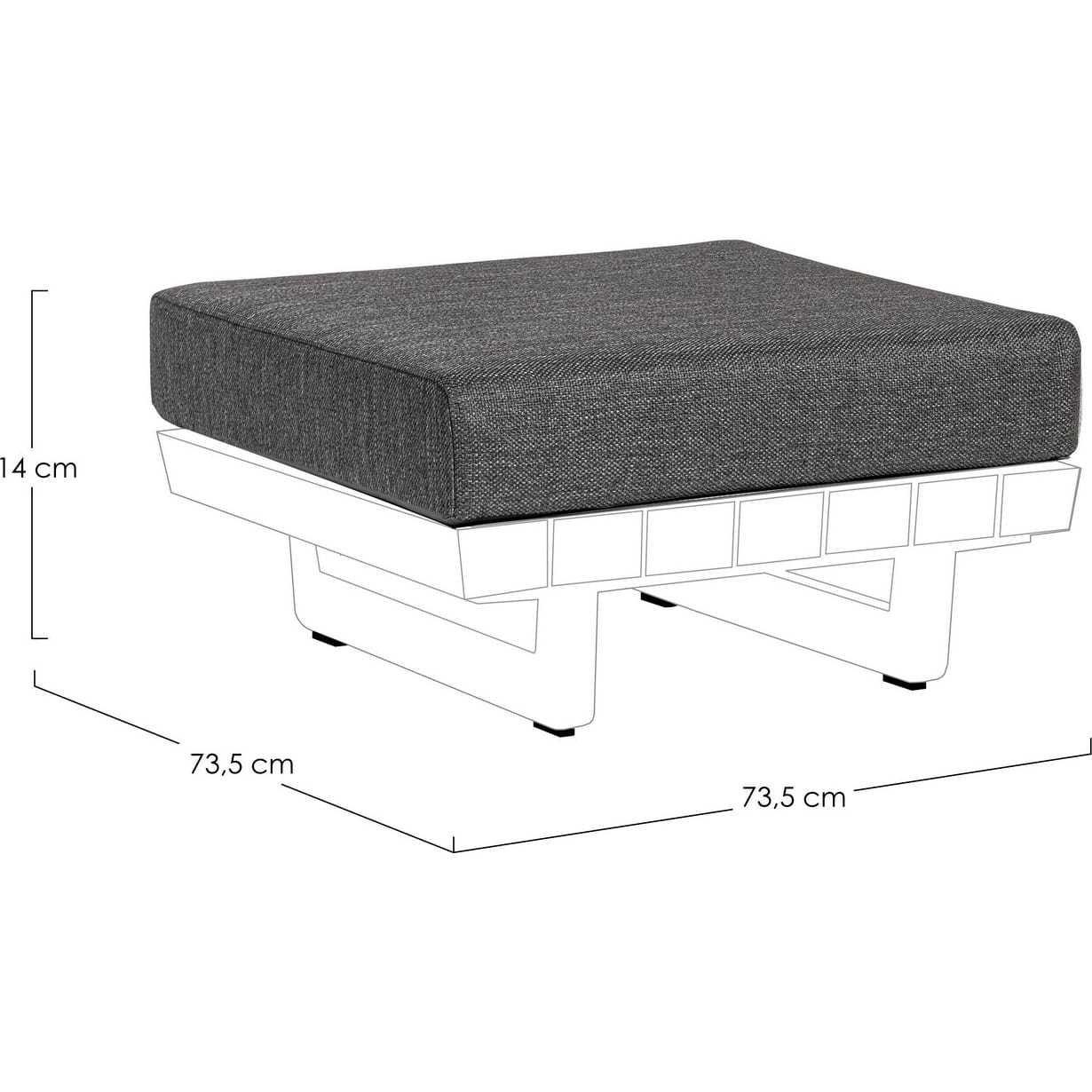 mutoni Outdoor Kissen Ottoman Infinity anthrazit  