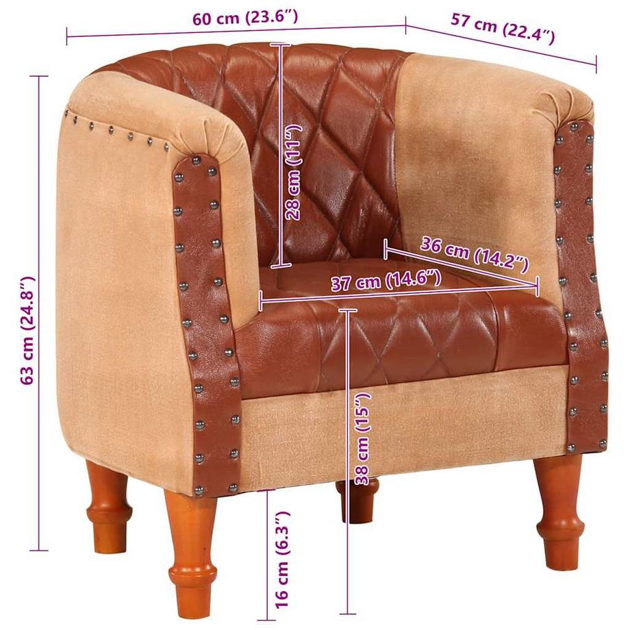 VidaXL Sessel leder  
