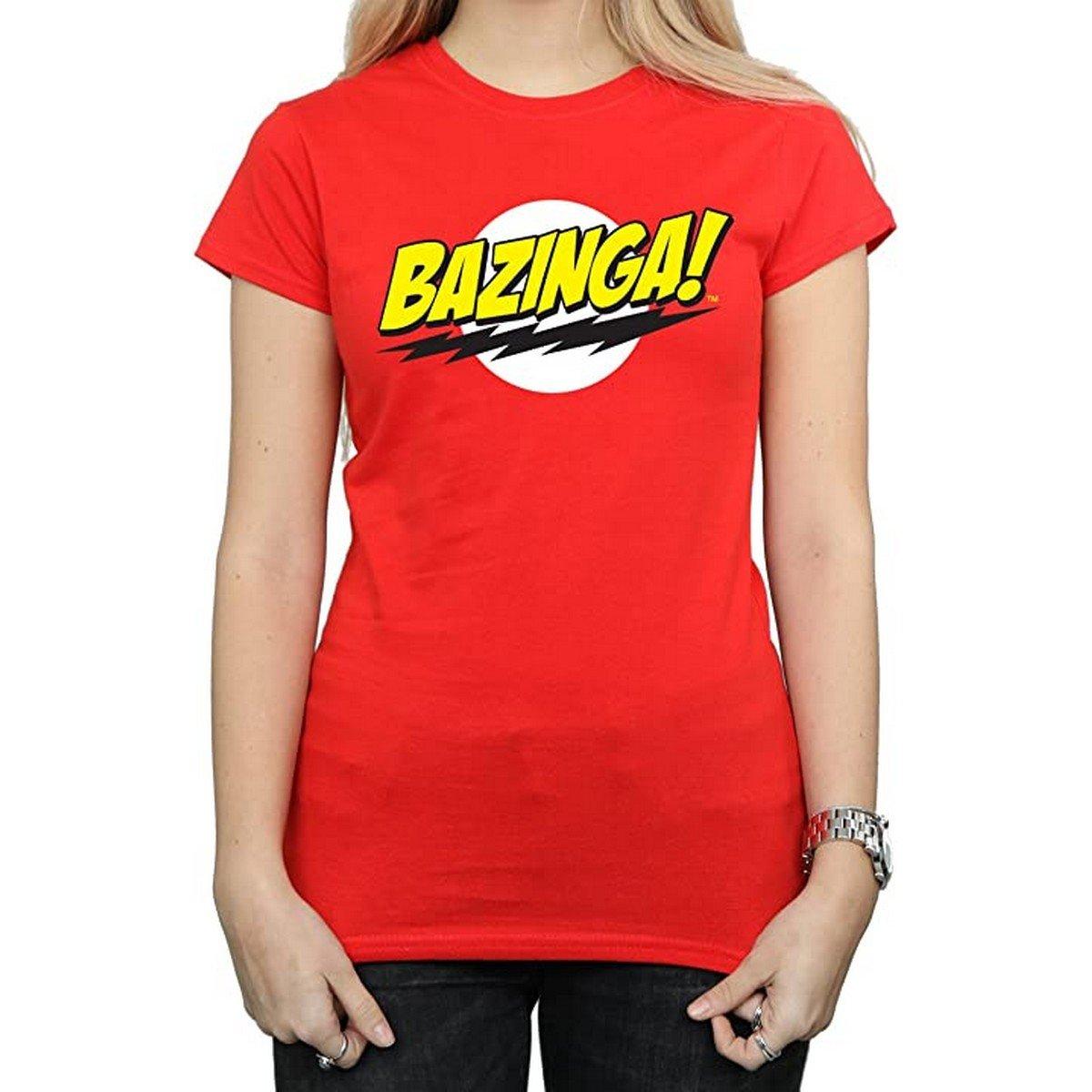 Image of Bazinga Tshirt Damen Rot Bunt L