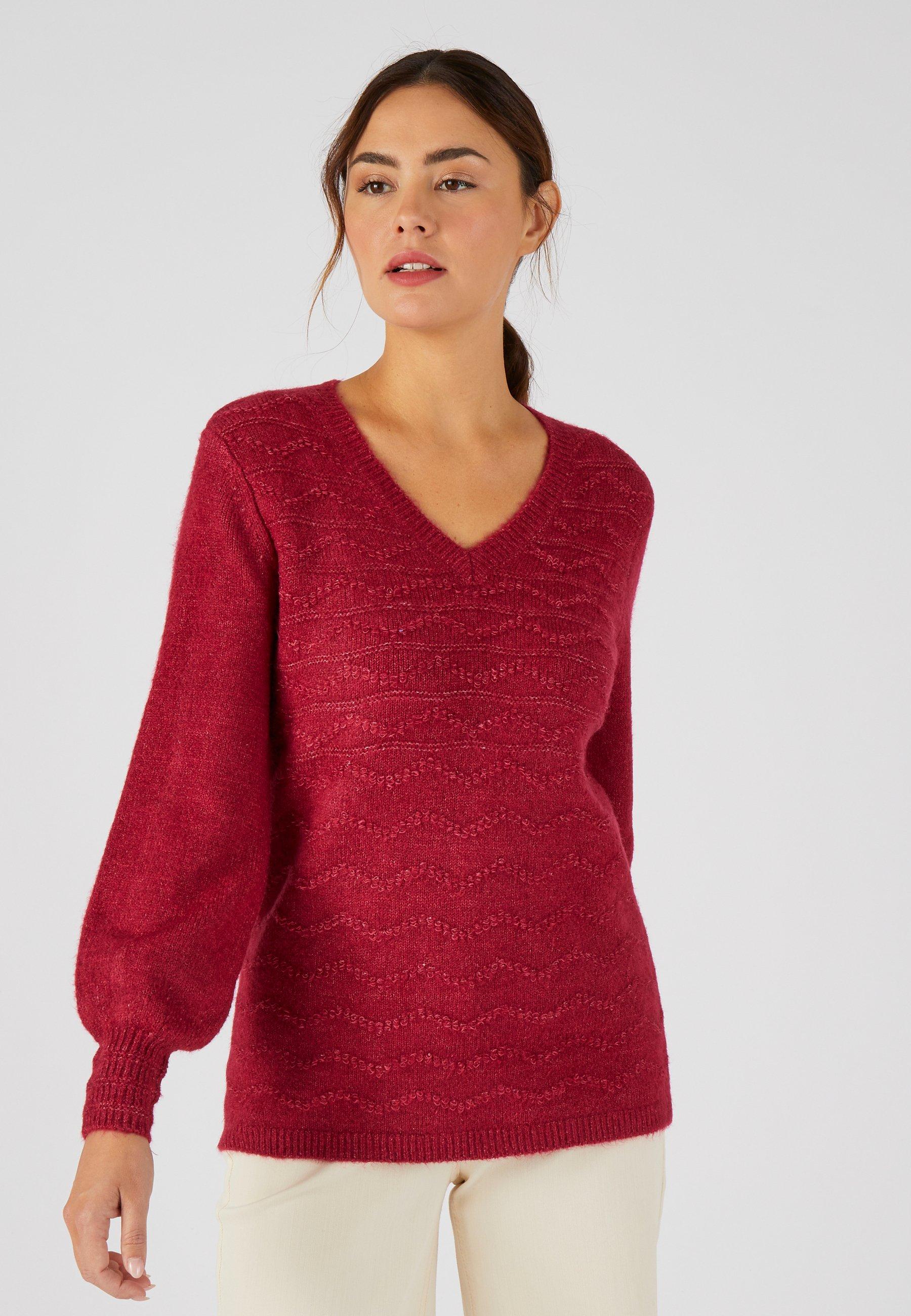 Image of Pullover Aus Thermolactyl-musterstrick. Damen Violett 46/48