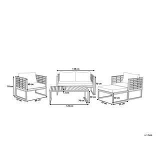 Beliani Ensemble de salon avec table en Acacia Boho BERMUDA  